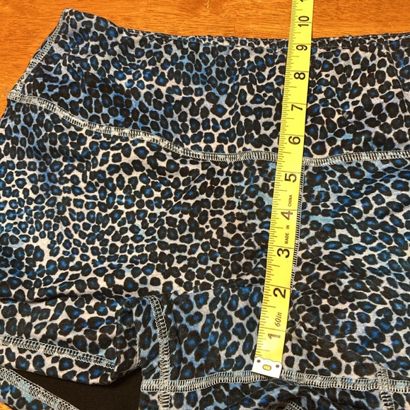 Fleo Womens Size L Bad Bad Girl 3.25 Blue Cheetah Print Crossfit Booty Shorts - Picture 13 of 14